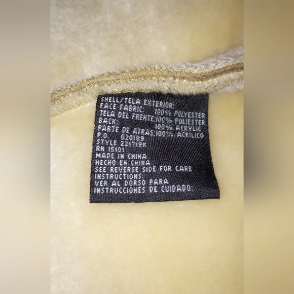 M Street Hooded Tan/ Beige Faux Shearling Coat,Size XL - Picture 3 of 4